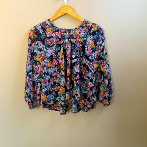 Ella Moss Girls Floral Multicolored Long Sleeve Top